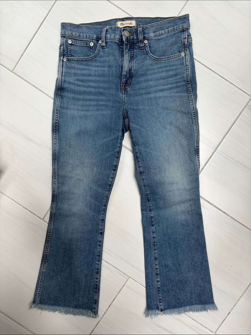 Madewell Cali Demi-Boot Jeans with Frayed Hem